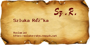 Szluka Réka névjegykártya